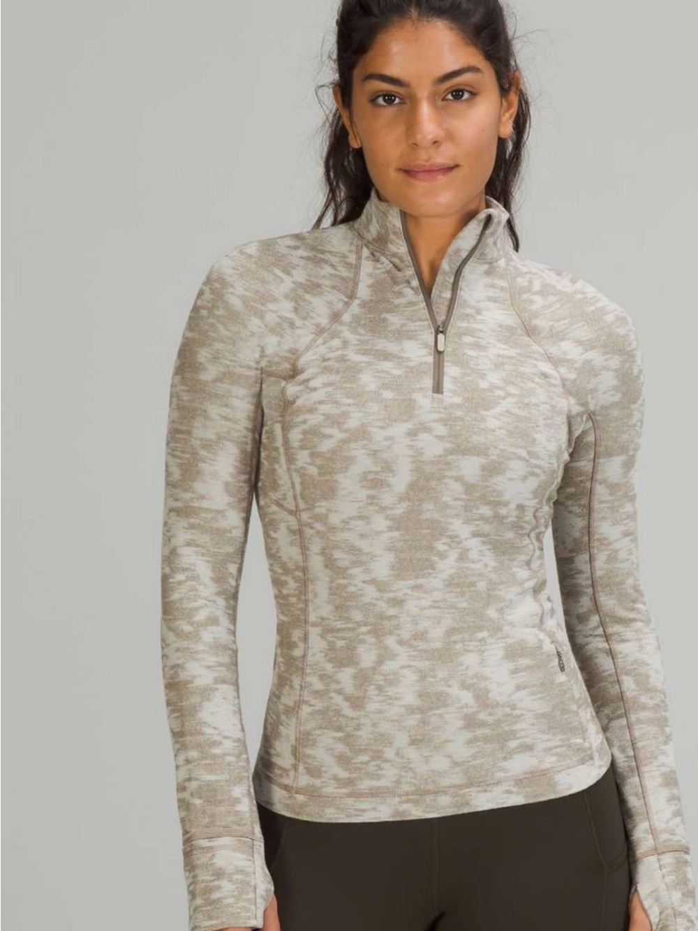 Lululemon It’s Rulu Run Half Zip Data Rush Jacquard White Opal Rover Size 8 NWT